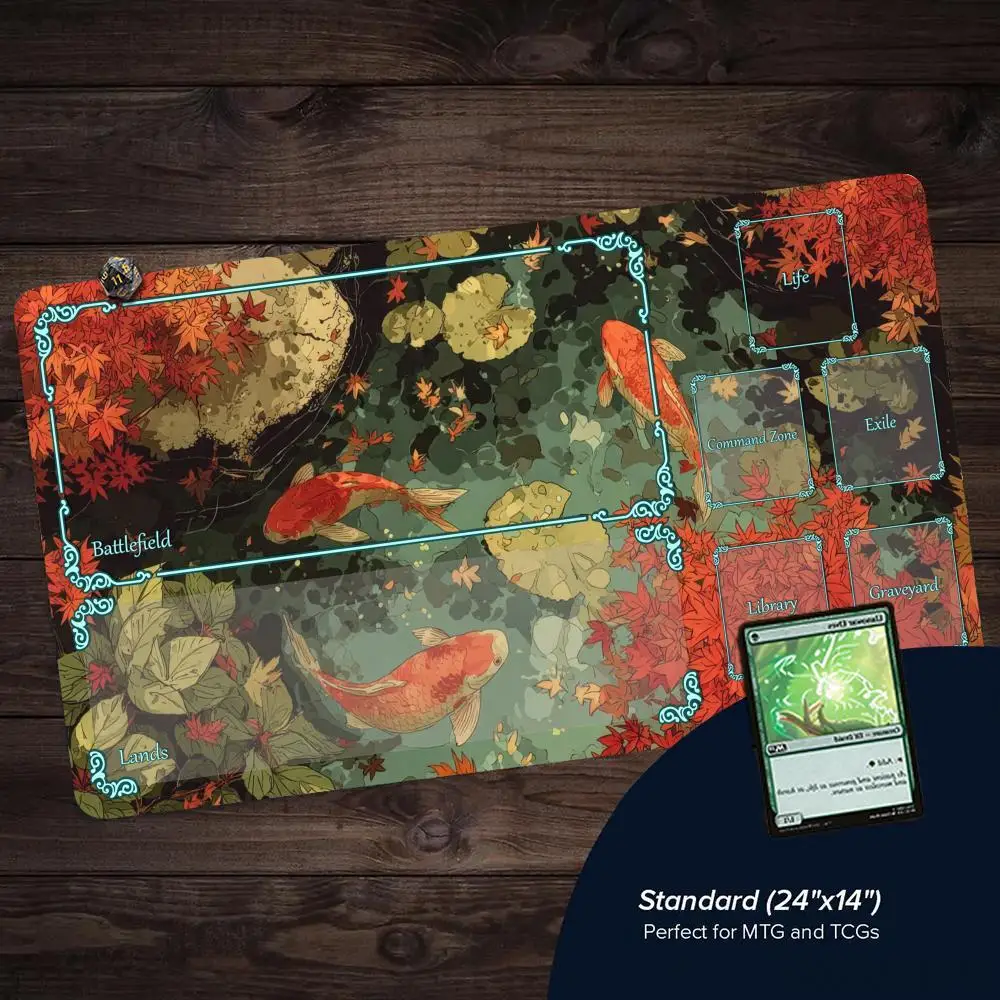 1PCS Autumn Koi Fish Pond Zoned MTG Playmat Large Locking Edge Non-Slip Rubber Desk Mat for TCG Commander Game
1PCS Autumn Koi Fish Pond Zoned MTG Playmat Large Locking Edge Non-Slip Rubber Desk Mat for TCG Commander Game