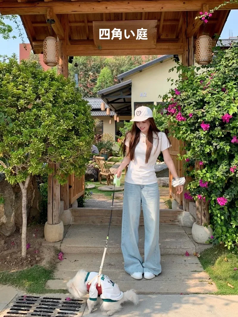 Lo Cheng Moonlight Blue Waed Straight Leg Jeans Women Loose Slimming Casual Wide Leg Floor-Length Pants
Lo Cheng Moonlight Blue Waed Straight Leg Jeans Women Loose Slimming Casual Wide Leg Floor-Length Pants
