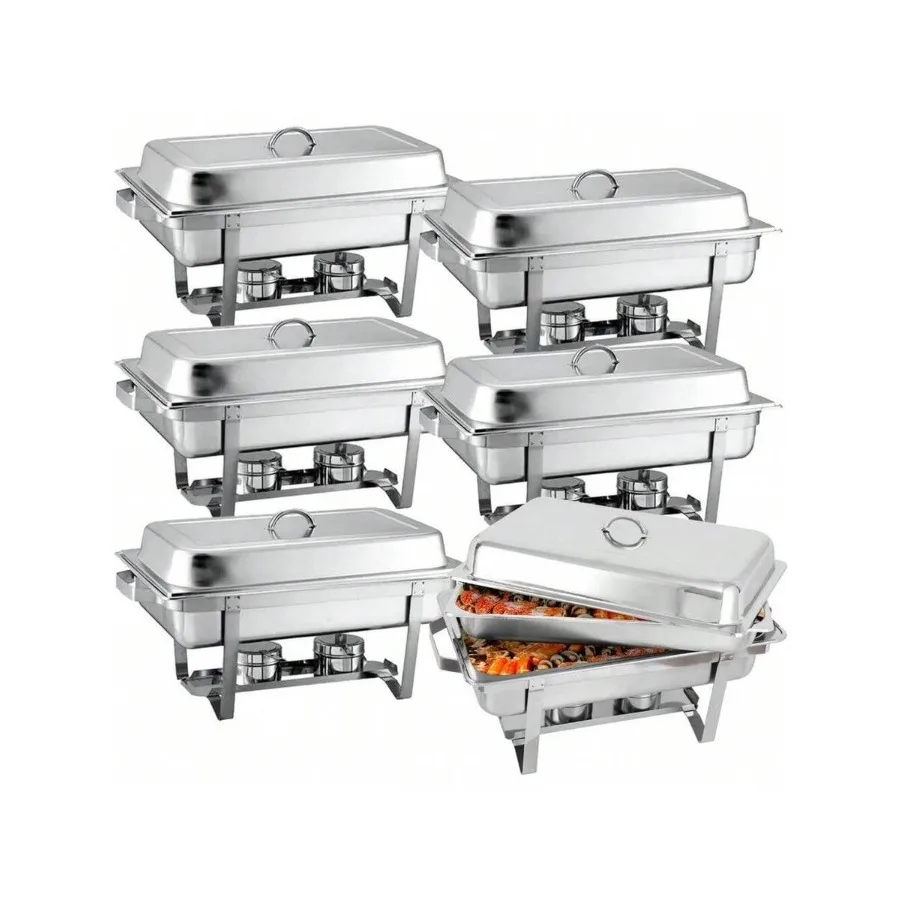 6 Pack Chafing Dish Buffet Set 8Qt Stainless Steel Complete Chafer Set For Party
6 Pack Chafing Dish Buffet Set 8Qt Stainless Steel Complete Chafer Set For Party