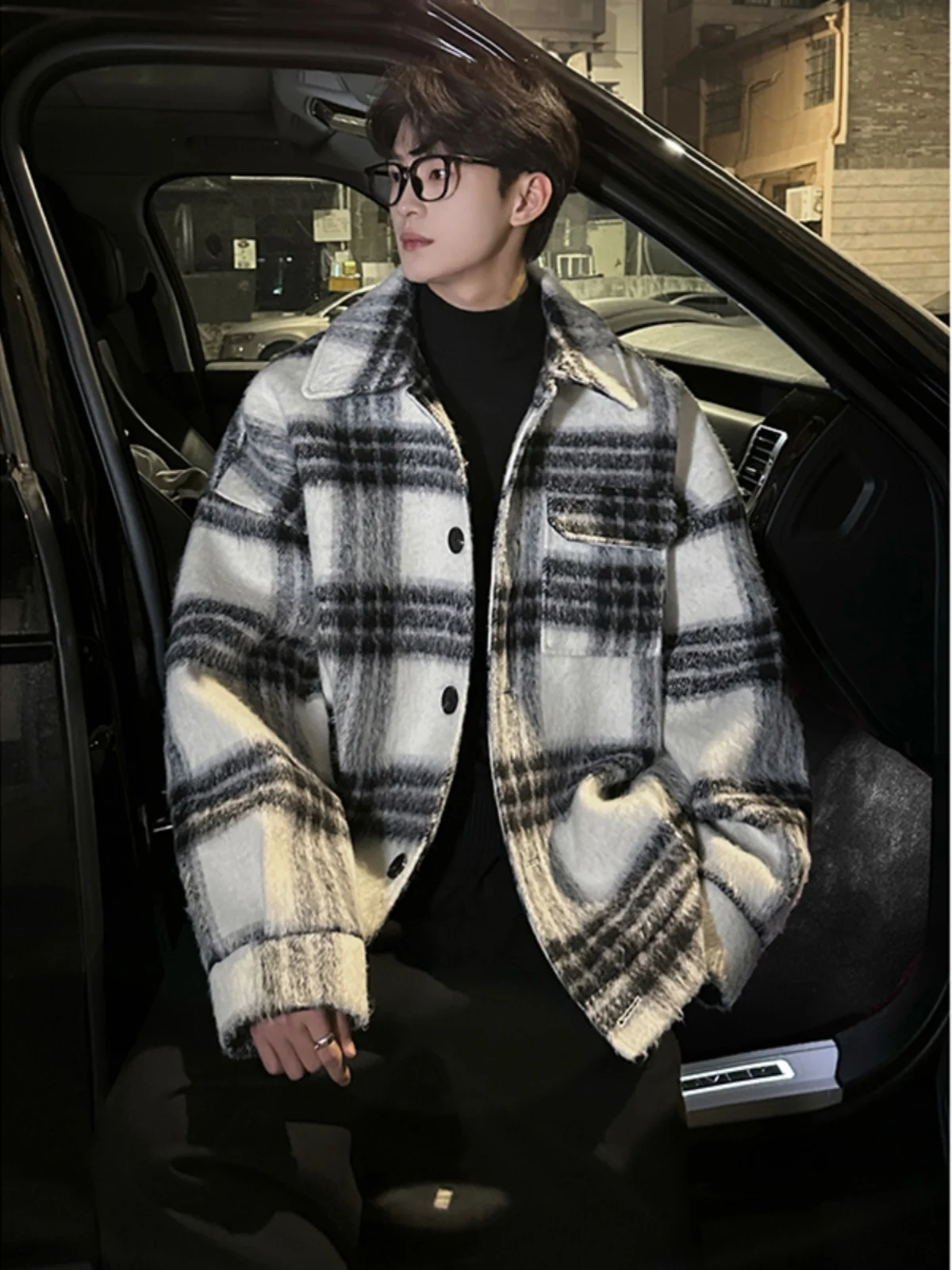 Warm Plaid Woolen Coat Men's Retro Korean Sle ort Collar Brring Trendy Autumn Winter Outerwear Children's Daily Wear
Warm Plaid Woolen Coat Men's Retro Korean Sle ort Collar Brring Trendy Autumn Winter Outerwear Children's Daily Wear