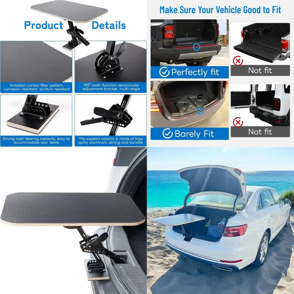 Portable Heavy-Duty Car Camping Table, Quick Clamp Mount, Ideal for SUVs, Trucks, Vans, Outdoor Cooking, and Road Trips
Portable Heavy-Duty Car Camping Table, Quick Clamp Mount, Ideal for SUVs, Trucks, Vans, Outdoor Cooking, and Road Trips