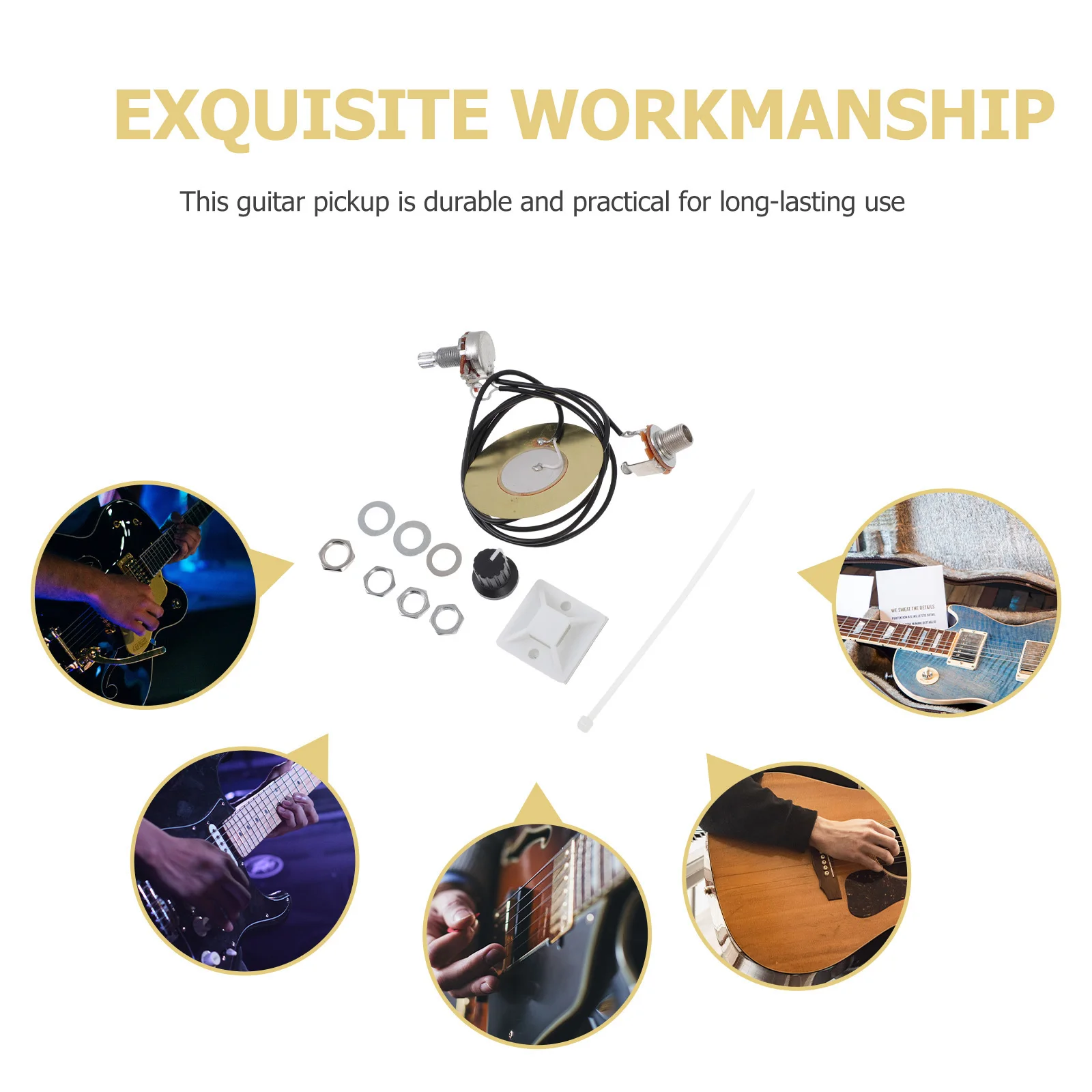 1 Set Multi-Functional Guitar Pickup Kit Durable Noise-Reducing Self-Adhesive Acoustic Transducer With Cable For Guitar Ukulele
1 Set Multi-Functional Guitar Pickup Kit Durable Noise-Reducing Self-Adhesive Acoustic Transducer With Cable For Guitar Ukulele