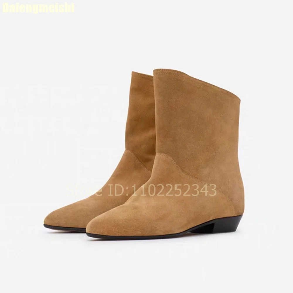 2026 Winter Simple Fashion Ankle Boots Suede Slip-On Round Toe Chelsea Boots Solid Color Flats Casual Knee-High/ankle Boots
2026 Winter Simple Fashion Ankle Boots Suede Slip-On Round Toe Chelsea Boots Solid Color Flats Casual Knee-High/ankle Boots