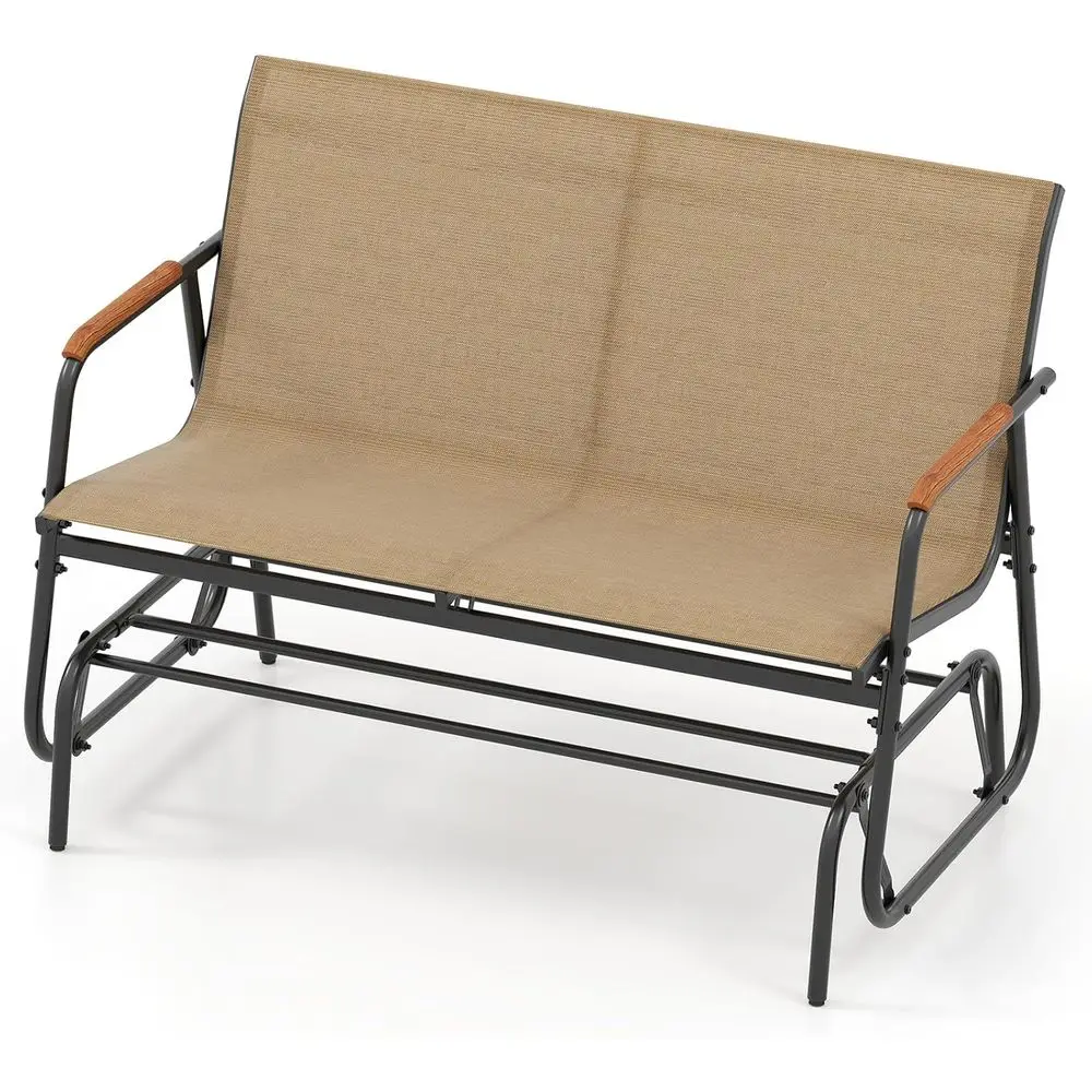 2-Person Outdoor Gliding Bench, Patio Loveseat with Breathable Fabric, Curved Wooden Armrests, Metal Frame, Ideal for Swinging a
2-Person Outdoor Gliding Bench, Patio Loveseat with Breathable Fabric, Curved Wooden Armrests, Metal Frame, Ideal for Swinging a
