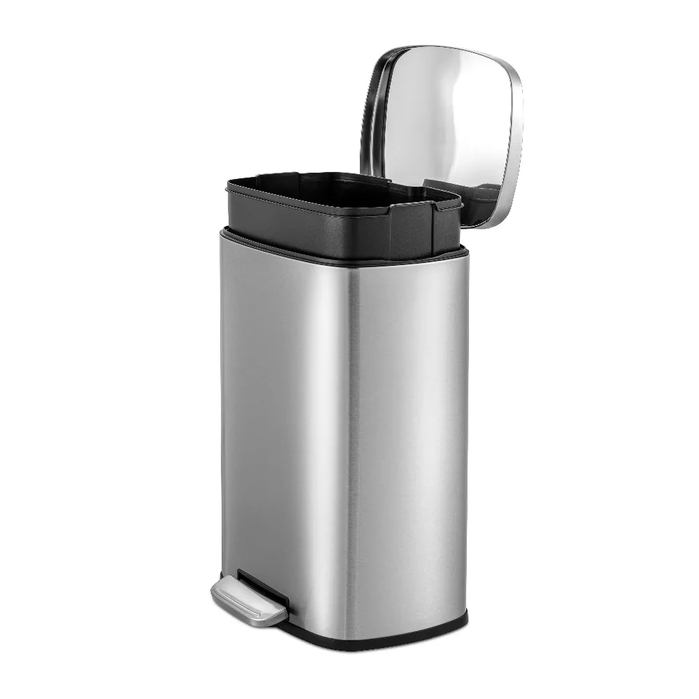 13.2 Gallon (50L) Stainless Steel Rectangular Step-On Trash Can, Kitchen Garbage Bin, Soft-Close Lid, Fingerprint-Resistant
13.2 Gallon (50L) Stainless Steel Rectangular Step-On Trash Can, Kitchen Garbage Bin, Soft-Close Lid, Fingerprint-Resistant