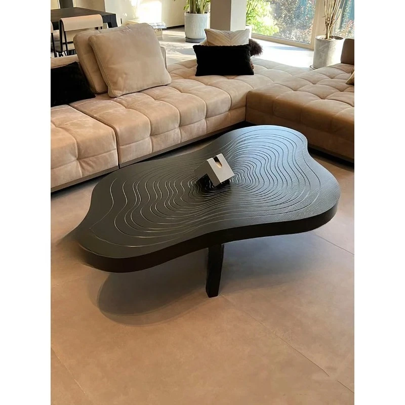 Solid wood coffee table Modern B & B art Irregular annual ring wave pattern tea table
Solid wood coffee table Modern B & B art Irregular annual ring wave pattern tea table