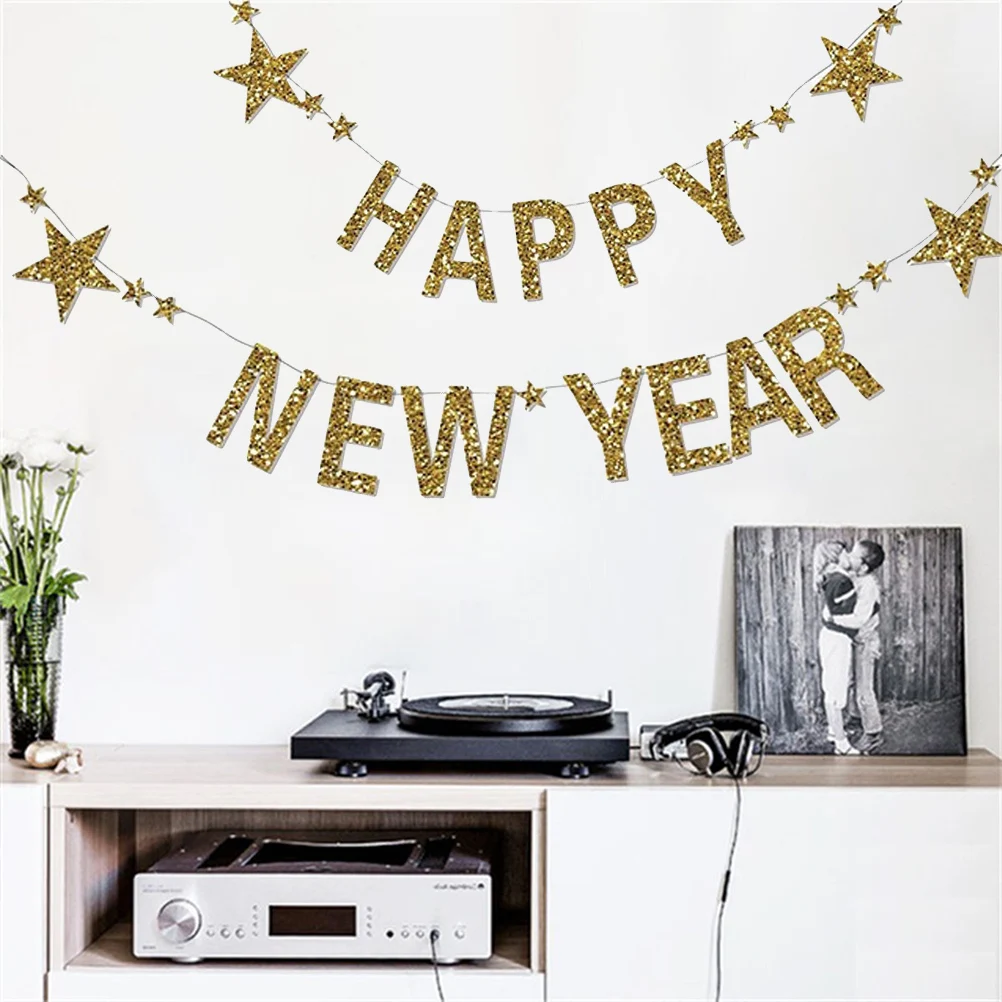 Glitter Banner Happy New Year Party Decorations Holiday Bunting For Home Office Bar Mall 2024 New Year Decoration Golden Glitter
Glitter Banner Happy New Year Party Decorations Holiday Bunting For Home Office Bar Mall 2024 New Year Decoration Golden Glitter