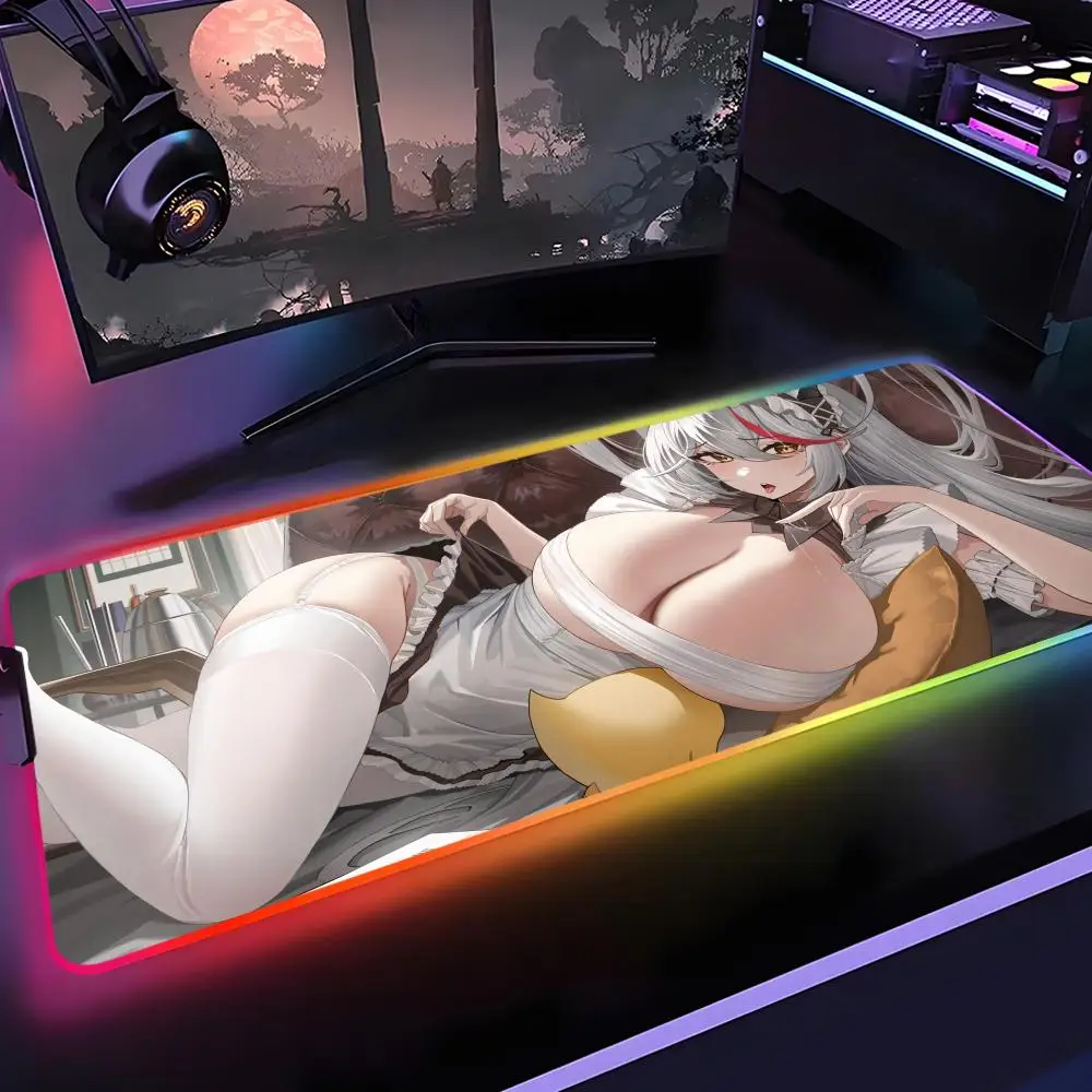 Prinz Eugen Azur Lane Sexy Anime Girl Mouse Pad Gamer Rgb Desk Mat Back Light Led Mousepad Setup Gaming Deskmat Big Mousepad
Prinz Eugen Azur Lane Sexy Anime Girl Mouse Pad Gamer Rgb Desk Mat Back Light Led Mousepad Setup Gaming Deskmat Big Mousepad