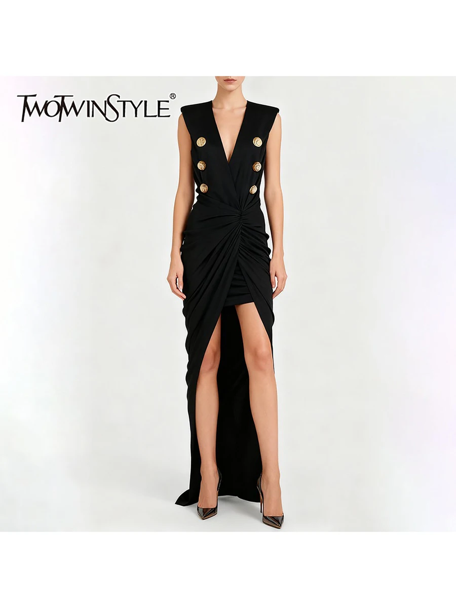 TWOTWINSTYLE утягивающие платья нестандартной формы для женщин с v-образным вырезом без рукавов и высокой талией, лоскутное женское платье с блестками
TWOTWINSTYLE утягивающие платья нестандартной формы для женщин с v-образным вырезом без рукавов и высокой талией, лоскутное женское платье с блестками