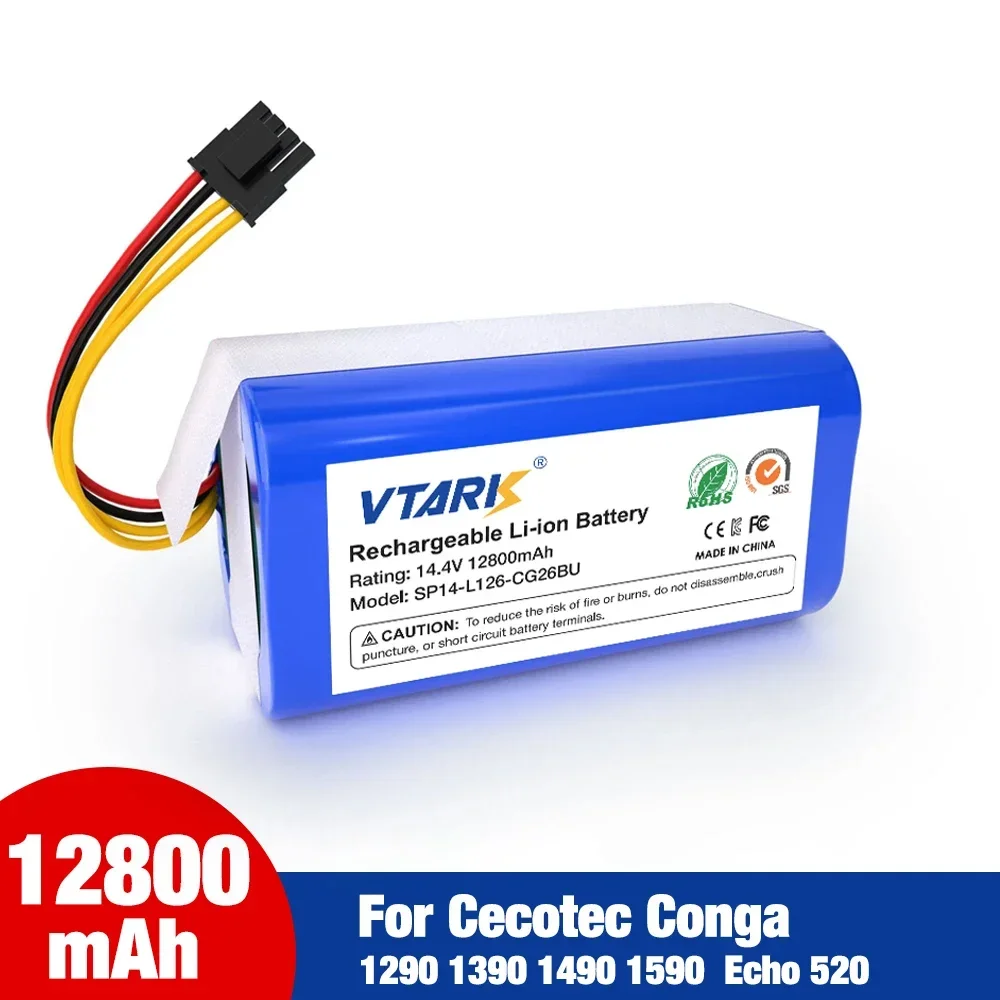 2024 NEW 14.4V 12800mAh Lithium-ion Battery For Cecotec Conga 1290 1390 1490 1590 Robot Vacuum Cleaner Battery Gutrend Echo 520
2024 NEW 14.4V 12800mAh Lithium-ion Battery For Cecotec Conga 1290 1390 1490 1590 Robot Vacuum Cleaner Battery Gutrend Echo 520