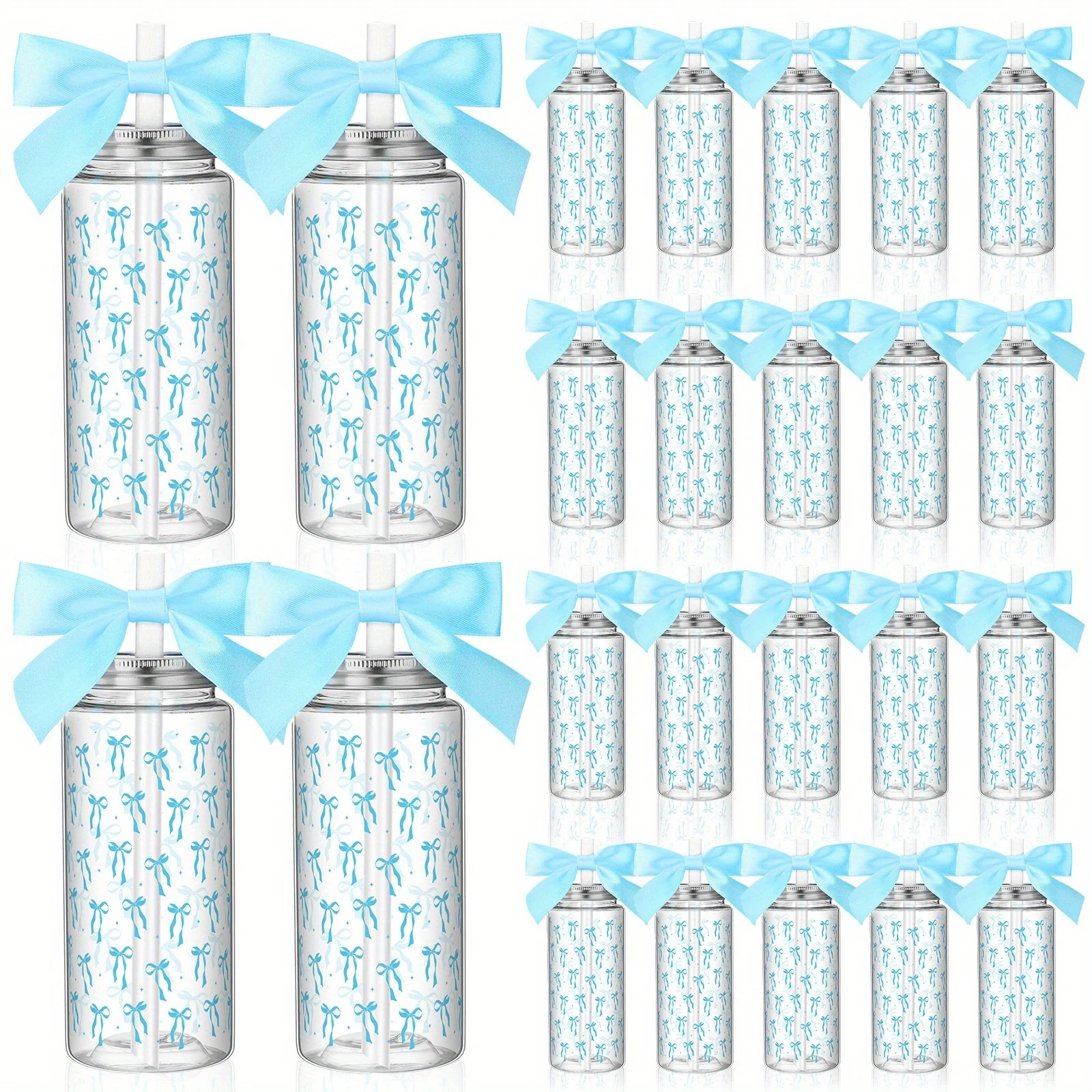 Of 24 Blue Bow-Themed Plastic Cups Featuring Lids And Straws, Each with a Capacity of 14 Oz. These Charming Tumblers with Ribbon Bows Are Perfect for Women'S Birthday Celebrations, Bridal Showers, And Wedding Parties
Of 24 Blue Bow-Themed Plastic Cups Featuring Lids And Straws, Each with a Capacity of 14 Oz. These Charming Tumblers with Ribbon Bows Are Perfect for Women'S Birthday Celebrations, Bridal Showers, And Wedding Parties