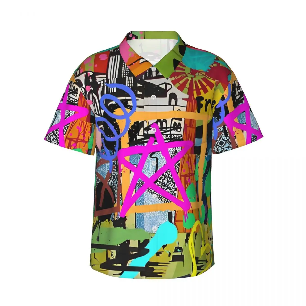 Freedom Graffiti Beach Shirt Star Print Summer Casual Shirts Man Elegant Blouses Short Sleeves Comfortable Printed Clothing
Freedom Graffiti Beach Shirt Star Print Summer Casual Shirts Man Elegant Blouses Short Sleeves Comfortable Printed Clothing