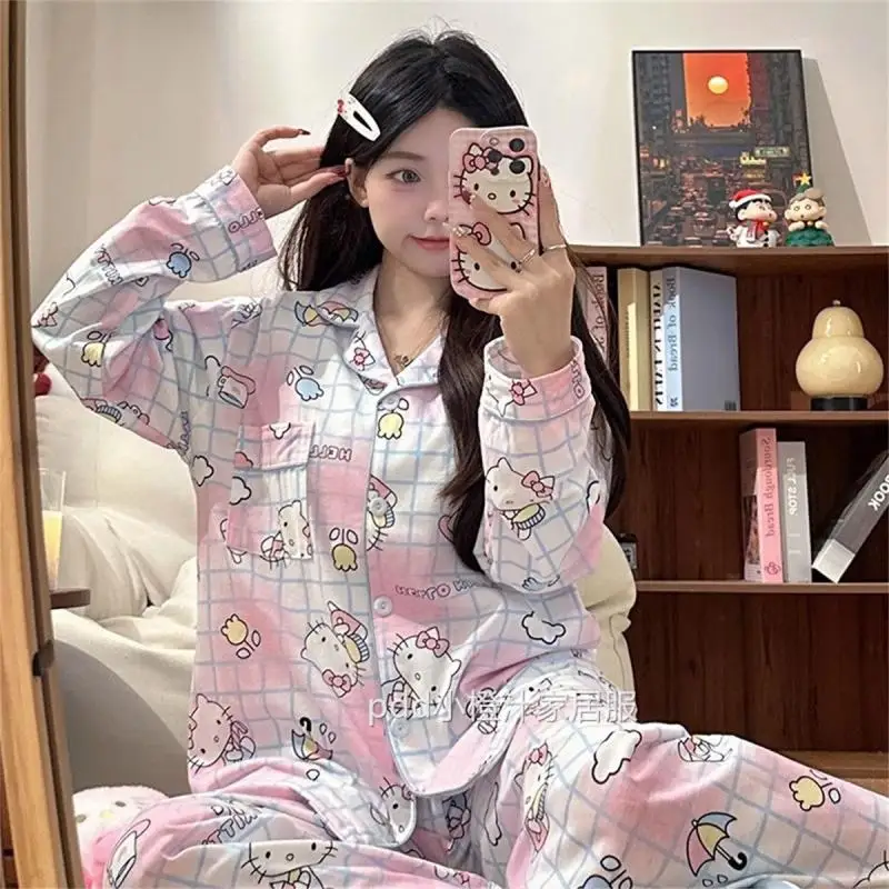 Горячая сексуальная дышащая пижама Sanrio Girl, костюм Kawaii Hello Kitty, аниме, модная студенческая одежда с длинными рукавами для отдыха, новый стиль
Горячая сексуальная дышащая пижама Sanrio Girl, костюм Kawaii Hello Kitty, аниме, модная студенческая одежда с длинными рукавами для отдыха, новый стиль
