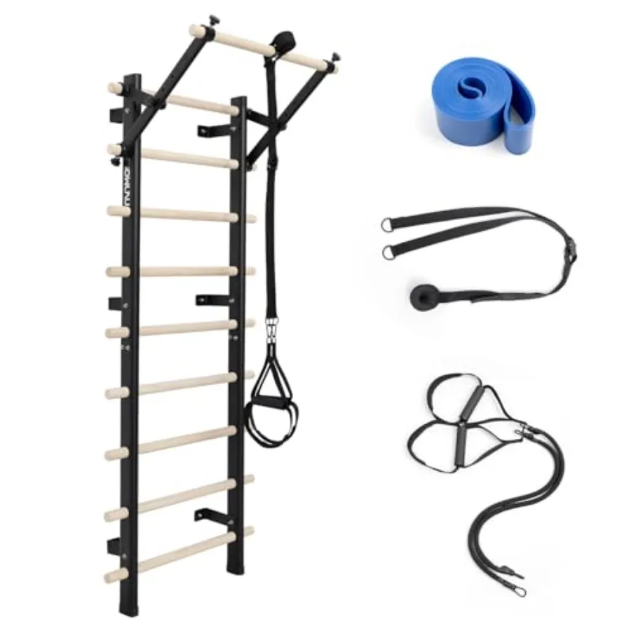 Swedish Ladder Wood Stall Bar with Suspension Trainer Straps Pull-Up Dip Bar Attachment Strategic Rods for Home School Physical
Swedish Ladder Wood Stall Bar with Suspension Trainer Straps Pull-Up Dip Bar Attachment Strategic Rods for Home School Physical