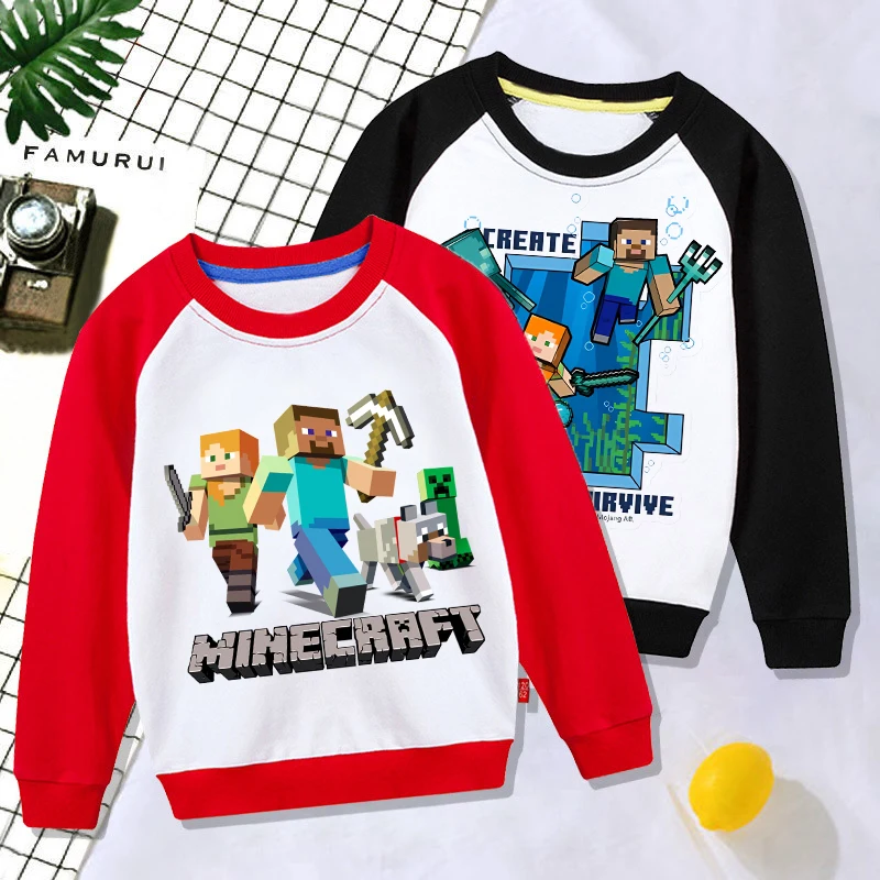 Game Theme Thick Raglan-sleeve Sweatshirt Minecrafted Boy Girl Autumn Winter Casual Pullovers Children Round Neck Tops Clothing 
Game Theme Thick Raglan-sleeve Sweatshirt Minecrafted Boy Girl Autumn Winter Casual Pullovers Children Round Neck Tops Clothing
