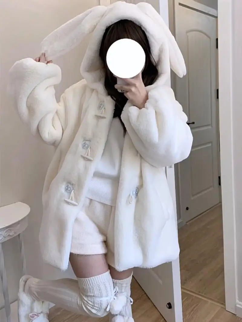 SOIOMES Soft Girl Cute Rabbit Ears Lolita Plush Coat Female Autumn/Winter Student Thick Cotton Coat
SOIOMES Soft Girl Cute Rabbit Ears Lolita Plush Coat Female Autumn/Winter Student Thick Cotton Coat