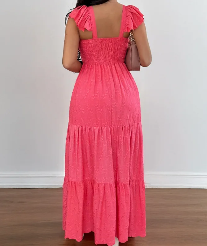 Womens Dresses 2025 Summer New Solid Color Square Neck Thick Strap Long Dress High Waist Casual Maxi Backeless Ruched Dress
Womens Dresses 2025 Summer New Solid Color Square Neck Thick Strap Long Dress High Waist Casual Maxi Backeless Ruched Dress