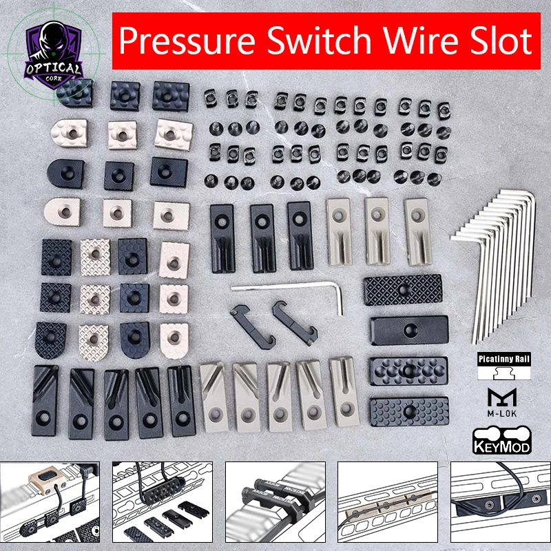 3Pcs/5Pcs Set Tactical Pressure Switch Slot Wire Management M-LOK KEYMOD Picatinny Rail Mount Equipment Tail Switch Accessory
3Pcs/5Pcs Set Tactical Pressure Switch Slot Wire Management M-LOK KEYMOD Picatinny Rail Mount Equipment Tail Switch Accessory