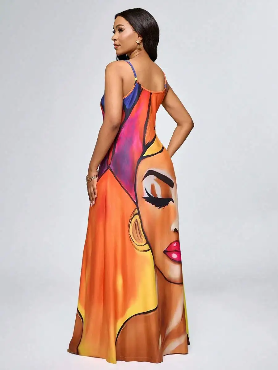 Women Printed Spaghetti Strap Maxi Dress Casual Vacation Style Spring Summer
Women Printed Spaghetti Strap Maxi Dress Casual Vacation Style Spring Summer