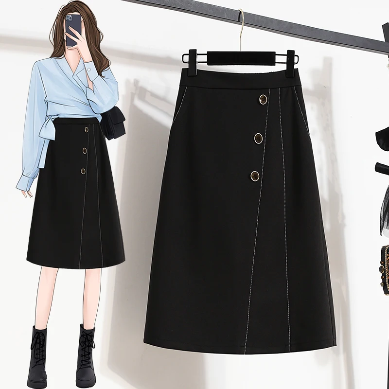 High Waist A-Line Midi Skirt for plus Size Women Slimming Asymmetrical Korean Style Commute Pure Color Spring Summer New Arrival
High Waist A-Line Midi Skirt for plus Size Women Slimming Asymmetrical Korean Style Commute Pure Color Spring Summer New Arrival