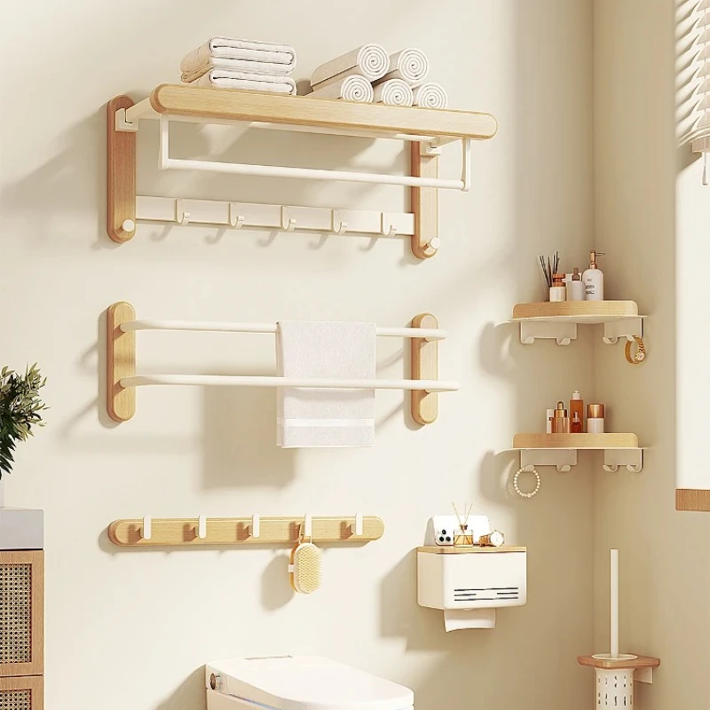 Деревянная вешалка для кремовых полотенец — органайзер премиум-класса для ванной комнаты без сверления, многофункциональная настенная полка для спа-салона и домашнего декора 
Деревянная вешалка для кремовых полотенец — органайзер премиум-класса для ванной комнаты без сверления, многофункциональная настенная полка для спа-салона и домашнего декора