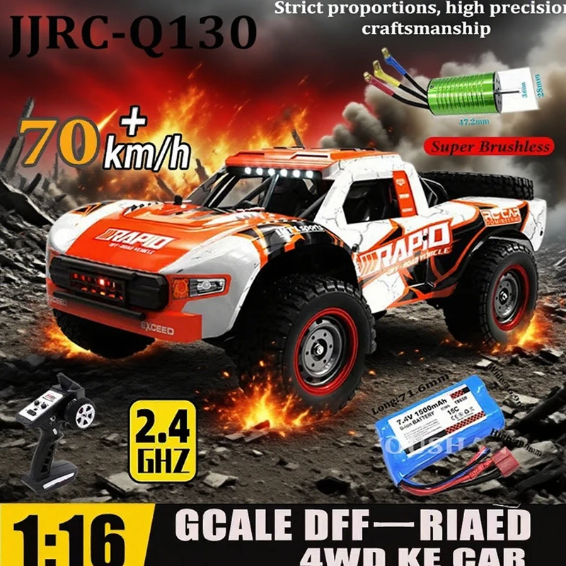 JJRC-Q130 Бесщеточный высокоскоростной 70 км/ч4X4 Внедорожный 2,4G 4WD с дистанционным управлением RC автомобиль 4WD Racing Monster Racing Boy Игрушка в подарок 1:16
JJRC-Q130 Бесщеточный высокоскоростной 70 км/ч4X4 Внедорожный 2,4G 4WD с дистанционным управлением RC автомобиль 4WD Racing Monster Racing Boy Игрушка в подарок 1:16