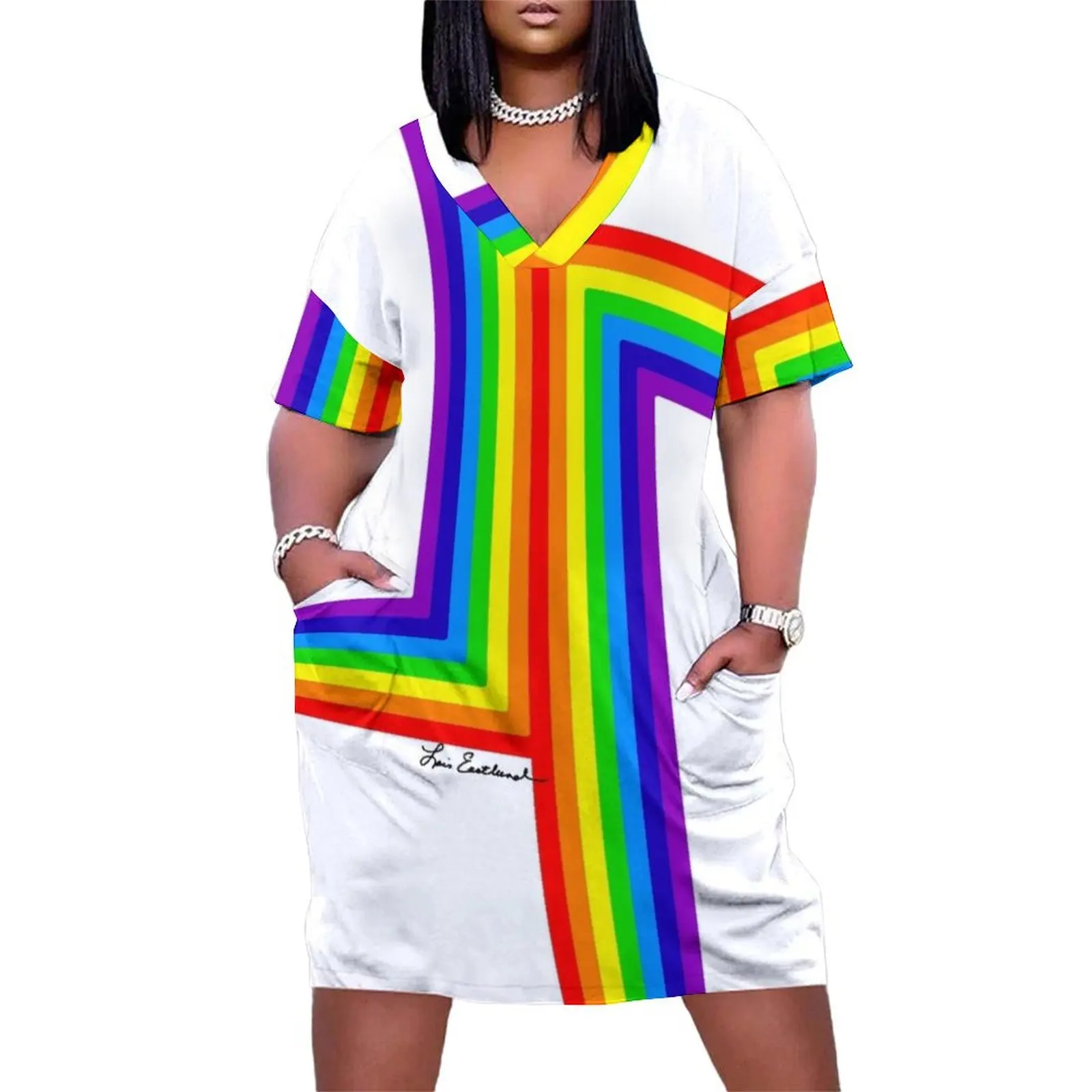 Modern Rainbow on White Loose Pocket Dress summer dresses ladies 2025 Party dresses for women evening dress ladies dress
Modern Rainbow on White Loose Pocket Dress summer dresses ladies 2025 Party dresses for women evening dress ladies dress