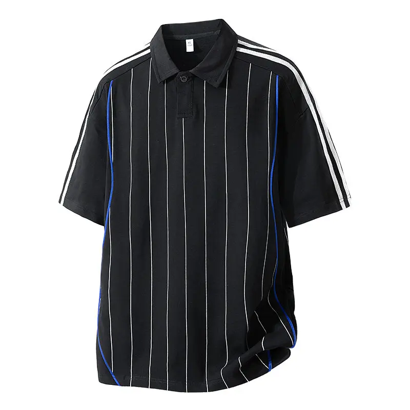 Short-sleeved Lapel Man Jersey T Shirts Summer Striped Sports Mens Polo T-shirt Trendy Breathable Loose Men Clothing Plus Size
Short-sleeved Lapel Man Jersey T Shirts Summer Striped Sports Mens Polo T-shirt Trendy Breathable Loose Men Clothing Plus Size