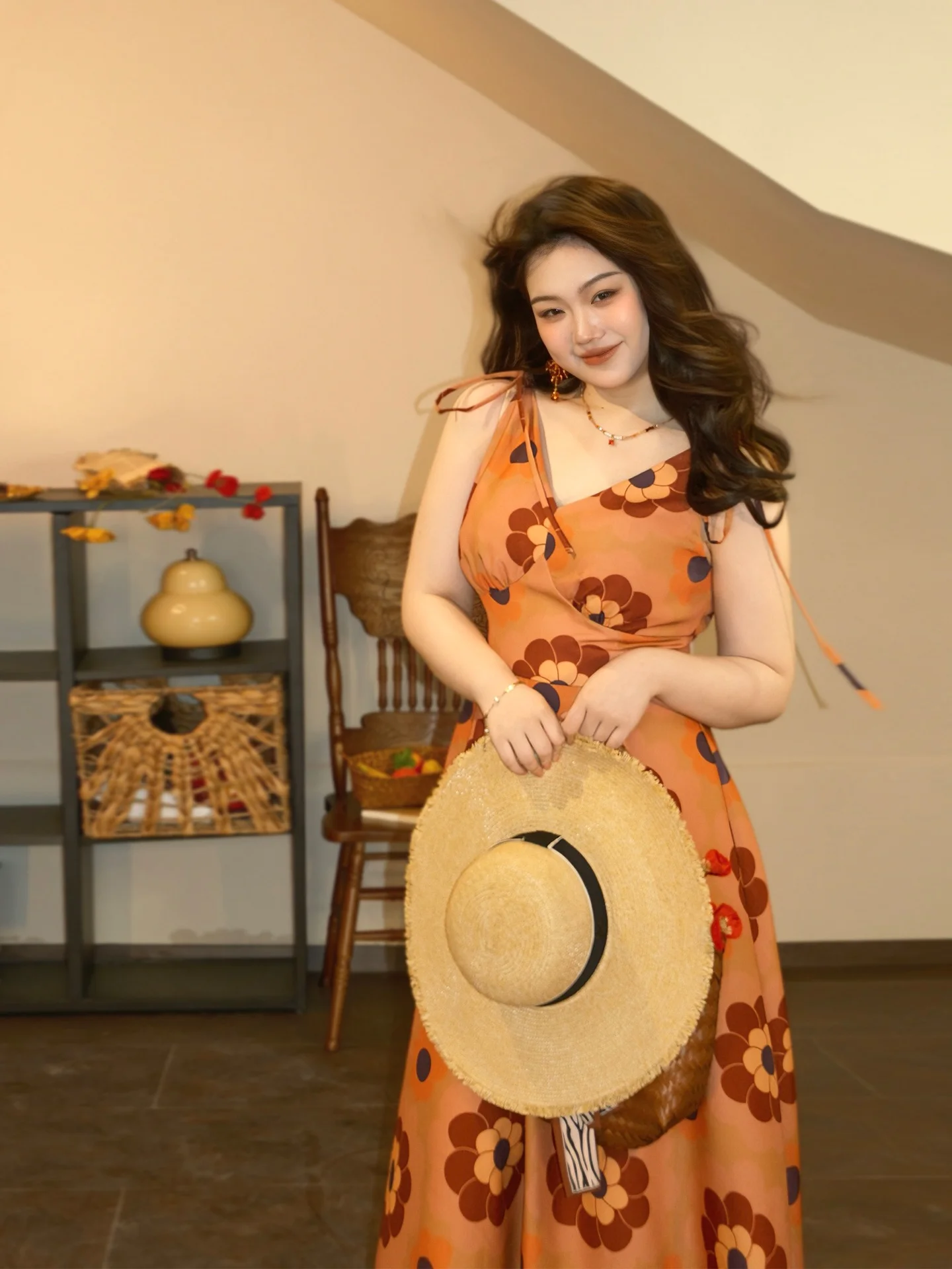 Fat Women's Summer Vacation Floral Print Sleeveless Dress Casual V-neck Mid-waist A-line Skirt Length Midi Zipper Side Opening
Fat Women's Summer Vacation Floral Print Sleeveless Dress Casual V-neck Mid-waist A-line Skirt Length Midi Zipper Side Opening