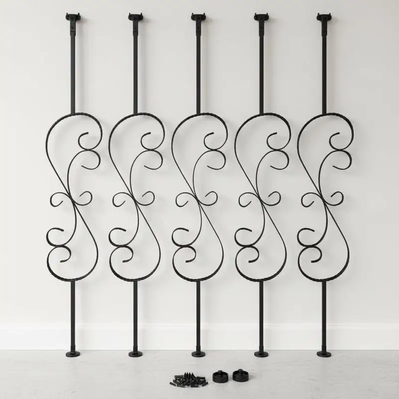 Staircase Metal Balusters, 44'' x 1/2" Galvanized Steel Decorative Banister Spindles, 5 Pack S Shape Deck Baluster, Hollow Satin Black Spiral Stair Railing with Shoes & Screws
Staircase Metal Balusters, 44'' x 1/2" Galvanized Steel Decorative Banister Spindles, 5 Pack S Shape Deck Baluster, Hollow Satin Black Spiral Stair Railing with Shoes & Screws