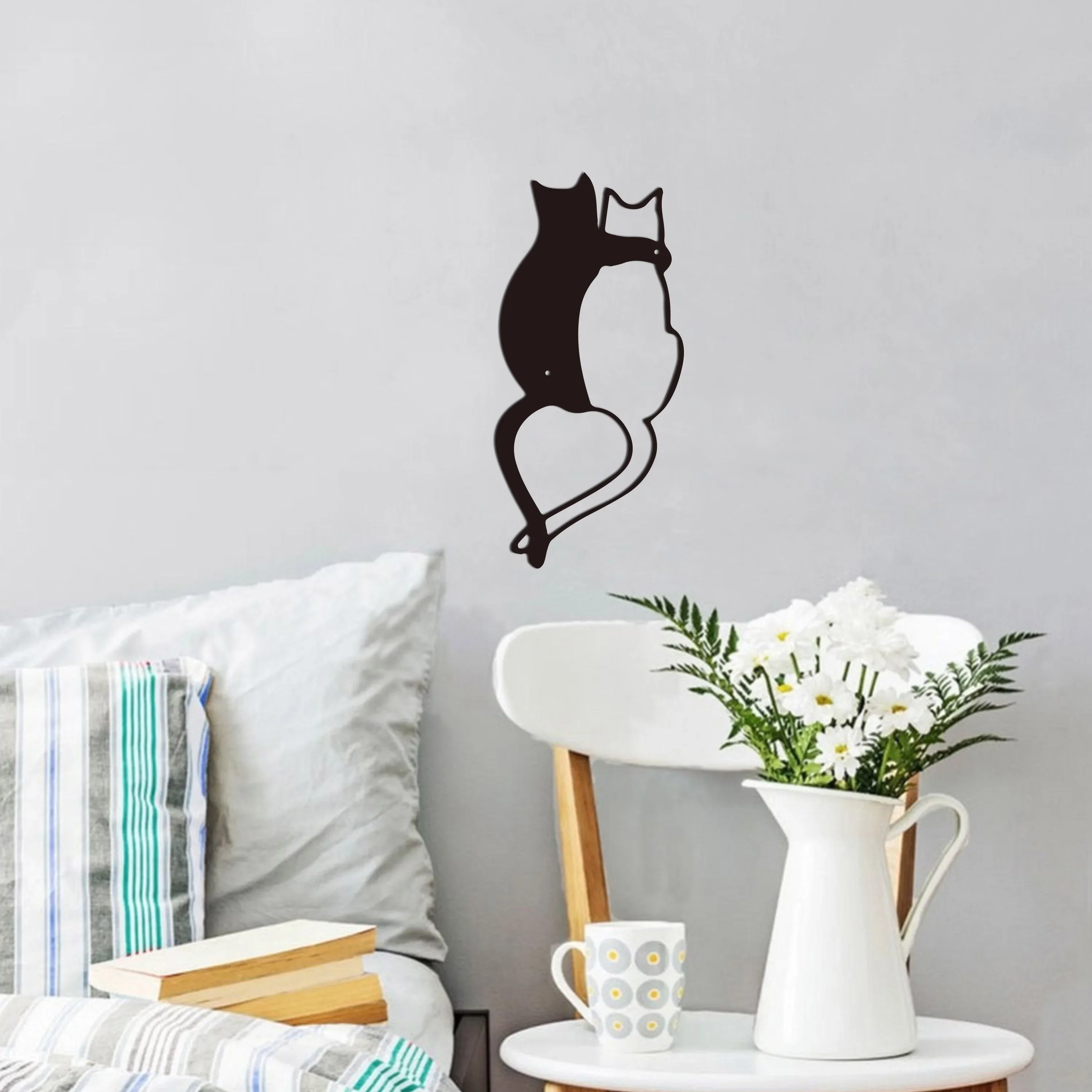 1pc Intricate Black Metal Wall Decor Featuring Cute Cat And Heart-shaped Tail,Perfect for Cat Lovers,room Decor,Wall Accents
1pc Intricate Black Metal Wall Decor Featuring Cute Cat And Heart-shaped Tail,Perfect for Cat Lovers,room Decor,Wall Accents