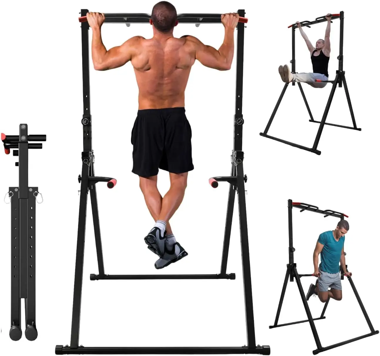 Foldable Pull Up Bar Stand, 440LBS Capacity Adjustable Height Dip Station for Home Gym, Strength Training Equipment for Calisthe
Foldable Pull Up Bar Stand, 440LBS Capacity Adjustable Height Dip Station for Home Gym, Strength Training Equipment for Calisthe