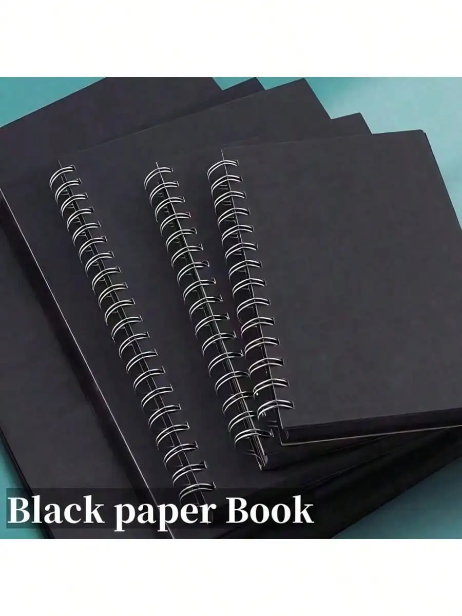 A5/A4 Black Paper Sketchbook, Spiral Bound with Black Cardboard Cover. Blank Black Pages Inside. Ideal for Sketching & Art.
A5/A4 Black Paper Sketchbook, Spiral Bound with Black Cardboard Cover. Blank Black Pages Inside. Ideal for Sketching & Art.
