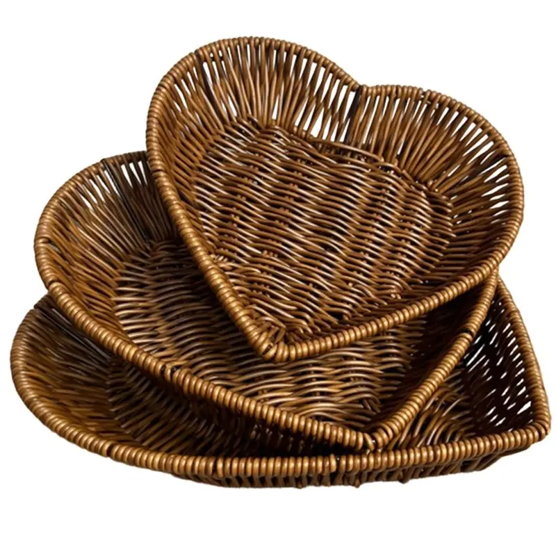 AT63-Desktop Woven Heart-Shaped Storage Basket, Simulated Rattan Fruit And Bread Display For Restaurants
AT63-Desktop Woven Heart-Shaped Storage Basket, Simulated Rattan Fruit And Bread Display For Restaurants