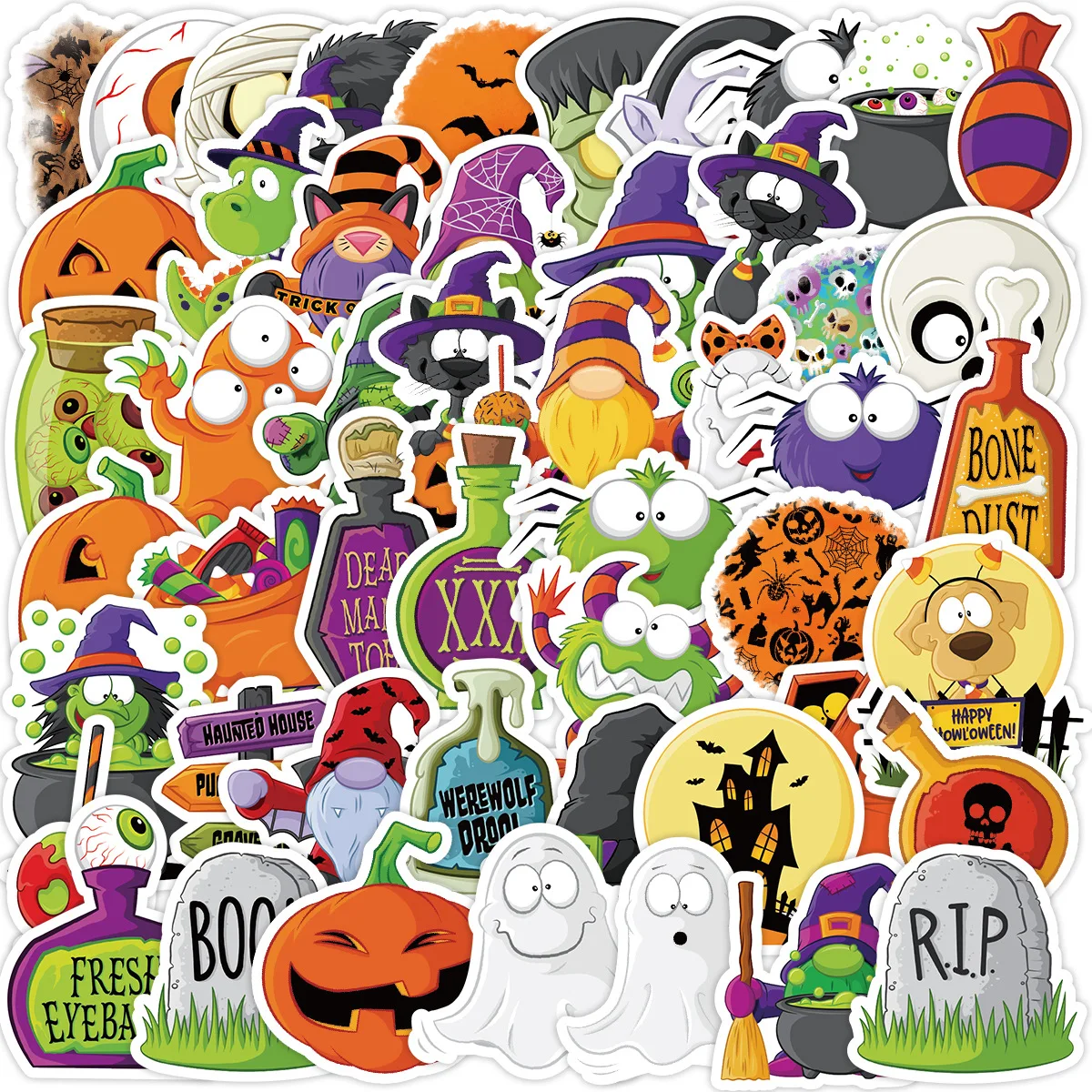 10/50PCS Cartoon Cute Halloween Pumpkin Head Ghost Personality Creative Decoration Doodle Stickers Waterproof Decal Kids Toy
10/50PCS Cartoon Cute Halloween Pumpkin Head Ghost Personality Creative Decoration Doodle Stickers Waterproof Decal Kids Toy