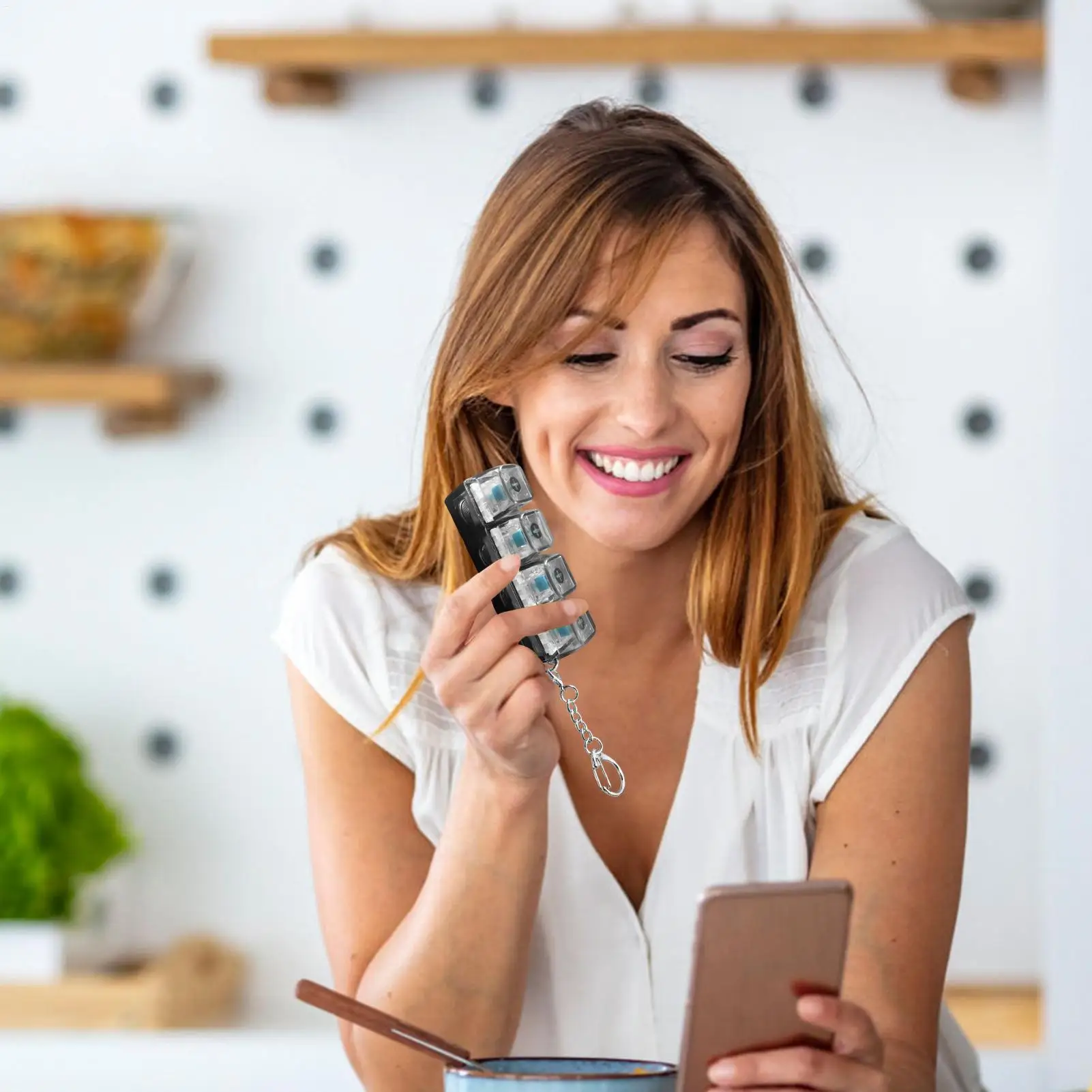 LED Keyboard Keychain Fidget Toys Crystal Clicker Sensory Toy for Stress Relief Keyboard Keychain Fidget Gadget for Adults Kids
LED Keyboard Keychain Fidget Toys Crystal Clicker Sensory Toy for Stress Relief Keyboard Keychain Fidget Gadget for Adults Kids