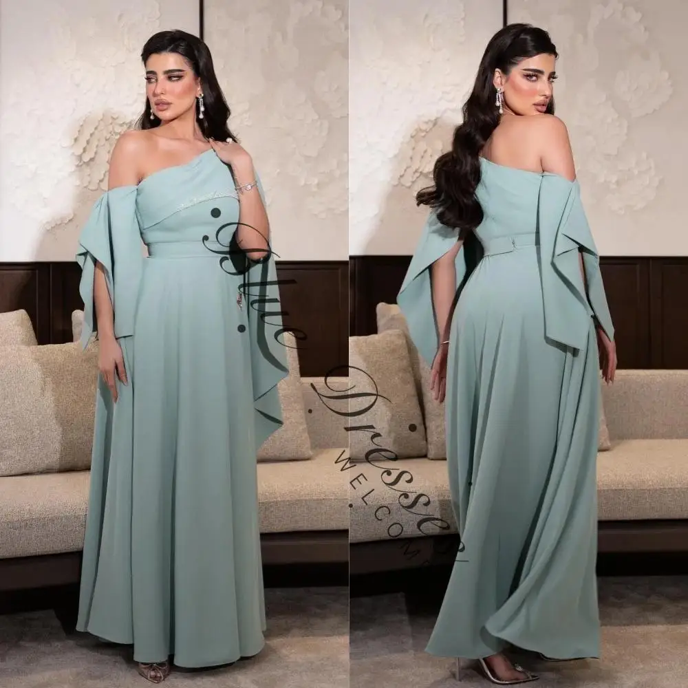 customized Beading Draped Prom A-line One-shoulder Bespoke Occasion Dresses Ankle-Length 
customized Beading Draped Prom A-line One-shoulder Bespoke Occasion Dresses Ankle-Length