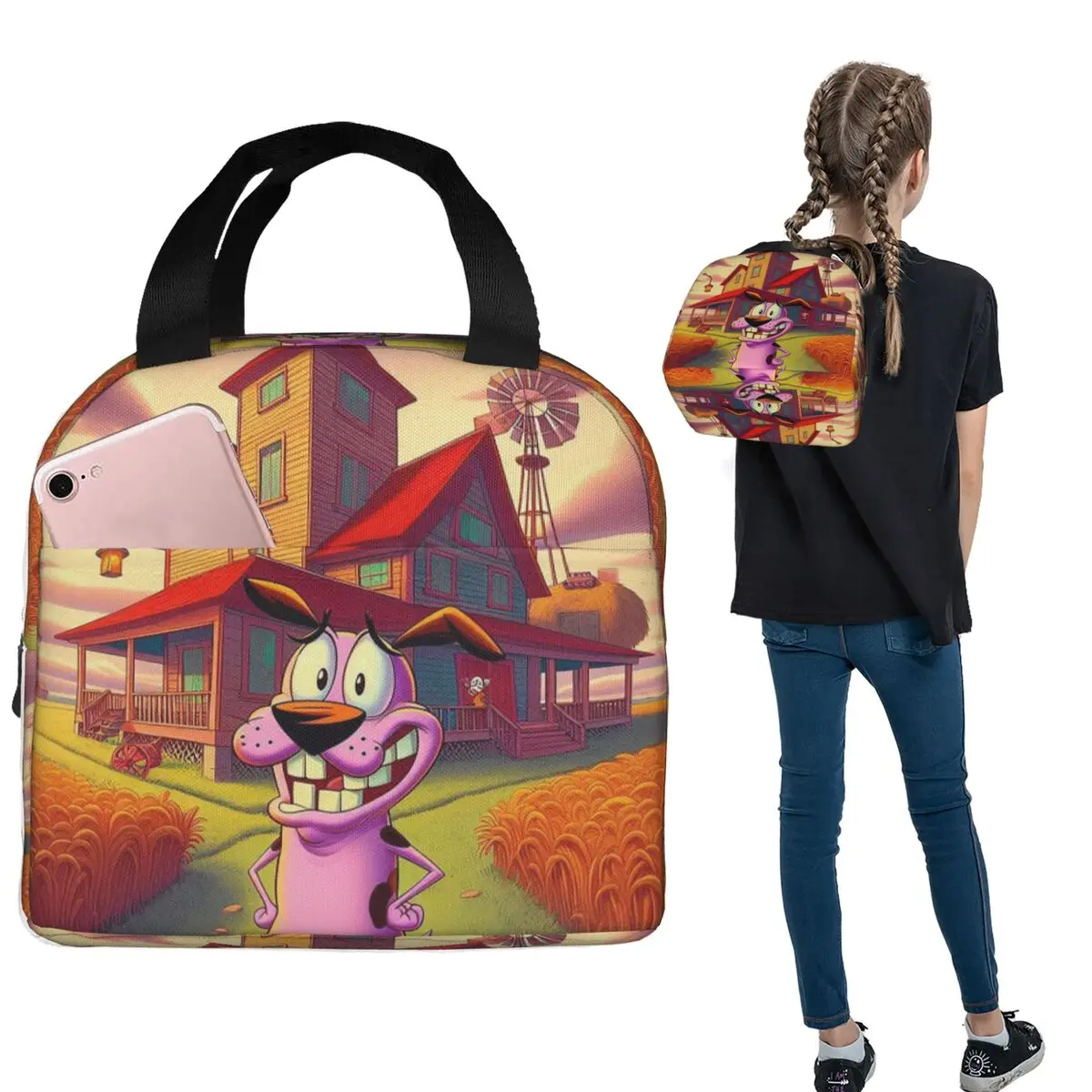 Couraged Movie Cowardly Dog Insulated Lunch Bag for Women Kids Portable Food Boxes Thermal Lunch Box Tote
Couraged Movie Cowardly Dog Insulated Lunch Bag for Women Kids Portable Food Boxes Thermal Lunch Box Tote