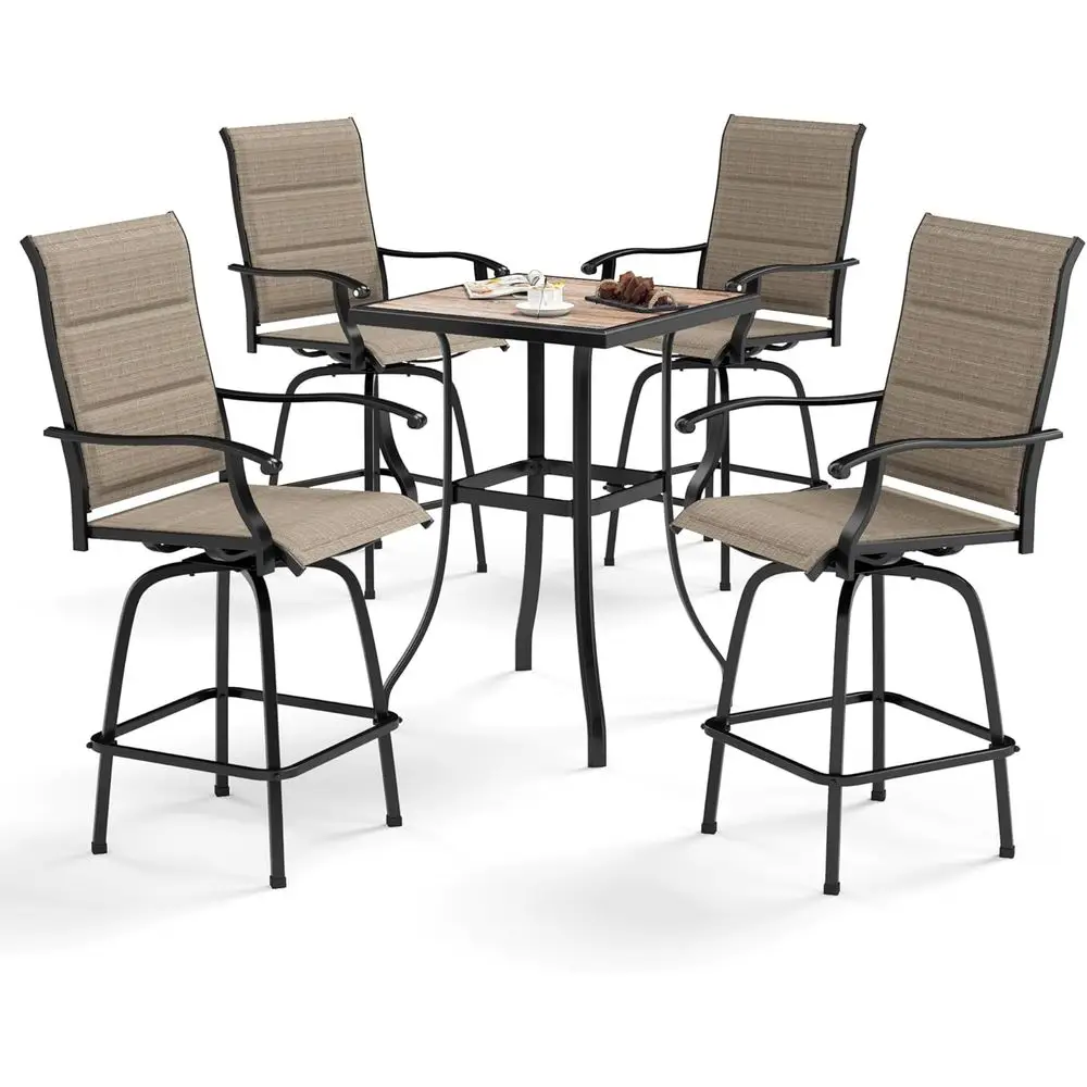 4-Piece Swivel High Back Patio Bar Set with Quick Dry Fabric, Supports Up to 300lbs
4-Piece Swivel High Back Patio Bar Set with Quick Dry Fabric, Supports Up to 300lbs