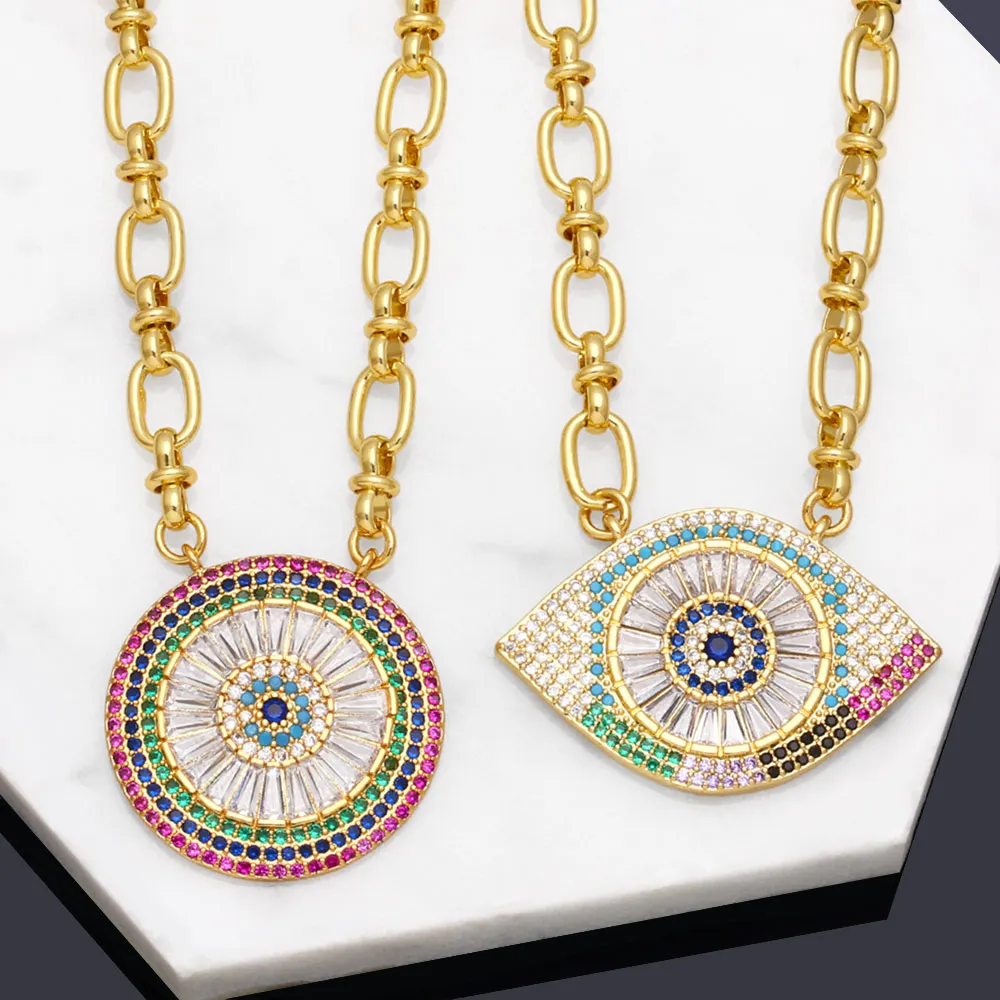 FLOLA Luxury Big Crystal Evil Eye Necklaces for Women Copper Gold Plated O Chain Necklace Lucky Turkish Jewelry Gifts nkeb347
FLOLA Luxury Big Crystal Evil Eye Necklaces for Women Copper Gold Plated O Chain Necklace Lucky Turkish Jewelry Gifts nkeb347