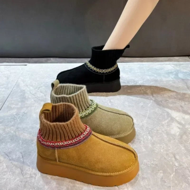 Flats Platform Snow Boots Women Fur Ankle Boots Winter Warm Cotton Shoes 2024 Trend Knitting Plush Casual Thick Sole Botas Mujer
Flats Platform Snow Boots Women Fur Ankle Boots Winter Warm Cotton Shoes 2024 Trend Knitting Plush Casual Thick Sole Botas Mujer
