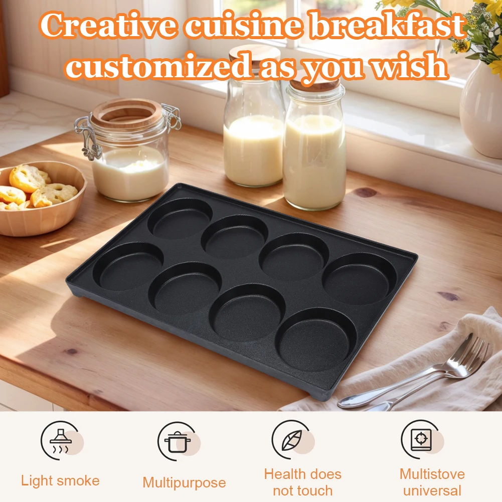 8-Hole Egg Burger Machine Rust Proof Egg Iron Plate Reusable Bread Pan Wear Resist for Homemade French Bread Pan
8-Hole Egg Burger Machine Rust Proof Egg Iron Plate Reusable Bread Pan Wear Resist for Homemade French Bread Pan