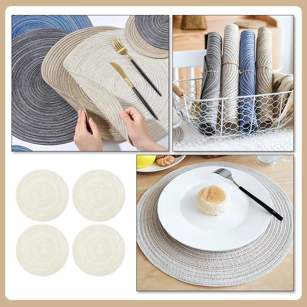 4 шт., японский круглый коврик из хлопчатобумажной пряжи, изолированный термостойкий коврик для стола, обеденный декоративный противоскользящий коврик для посуды
4 шт., японский круглый коврик из хлопчатобумажной пряжи, изолированный термостойкий коврик для стола, обеденный декоративный противоскользящий коврик для посуды