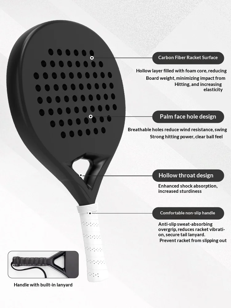 Full Carbon fiber material padel racket custom design factory, long-term OEM cooperative supplier, stable performance for beginn
Full Carbon fiber material padel racket custom design factory, long-term OEM cooperative supplier, stable performance for beginn