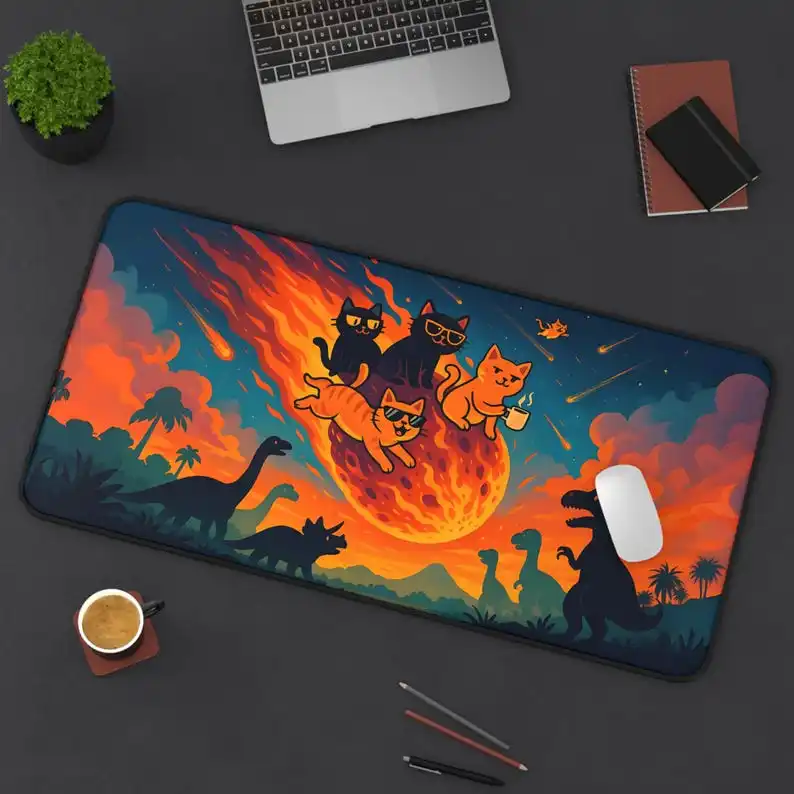 XXL Cute Cat Game Mouse Pad, Dinosaur Extinction Humor Table Mat, A Perfect Gift for Gamers, Cat Lovers, Office Workers
XXL Cute Cat Game Mouse Pad, Dinosaur Extinction Humor Table Mat, A Perfect Gift for Gamers, Cat Lovers, Office Workers