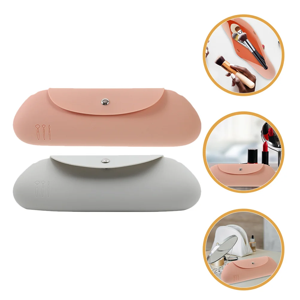 2Pcs Travel Makeup Brush Pouch Silicone Storage Bag Portable Organizer Compact Lightweight Case for Women Girls Eyebrow
2Pcs Travel Makeup Brush Pouch Silicone Storage Bag Portable Organizer Compact Lightweight Case for Women Girls Eyebrow