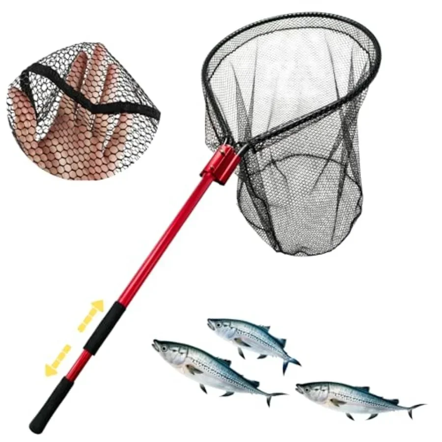 Saltwater fishing landing net: aluminum, black, high strength telescoping handle 67-85 inch,27-inch net opening for boat, pier,
Saltwater fishing landing net: aluminum, black, high strength telescoping handle 67-85 inch,27-inch net opening for boat, pier,