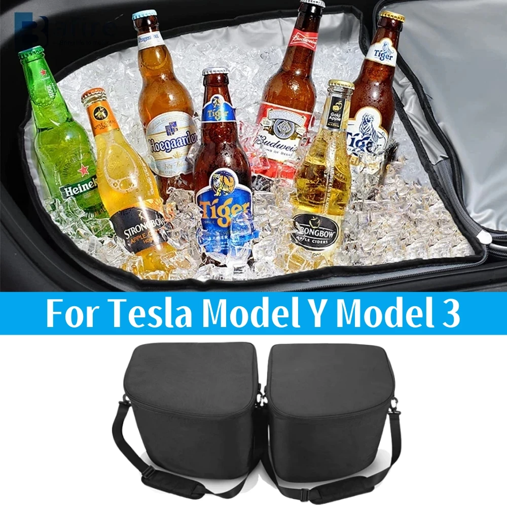 Upgrade 2PCS Cooler Bag Custom For Tesla Model Y Model 3 2017-2024 Front Trunk Storage Bag Organizers Travel Fresh-keeping Bag
Upgrade 2PCS Cooler Bag Custom For Tesla Model Y Model 3 2017-2024 Front Trunk Storage Bag Organizers Travel Fresh-keeping Bag
