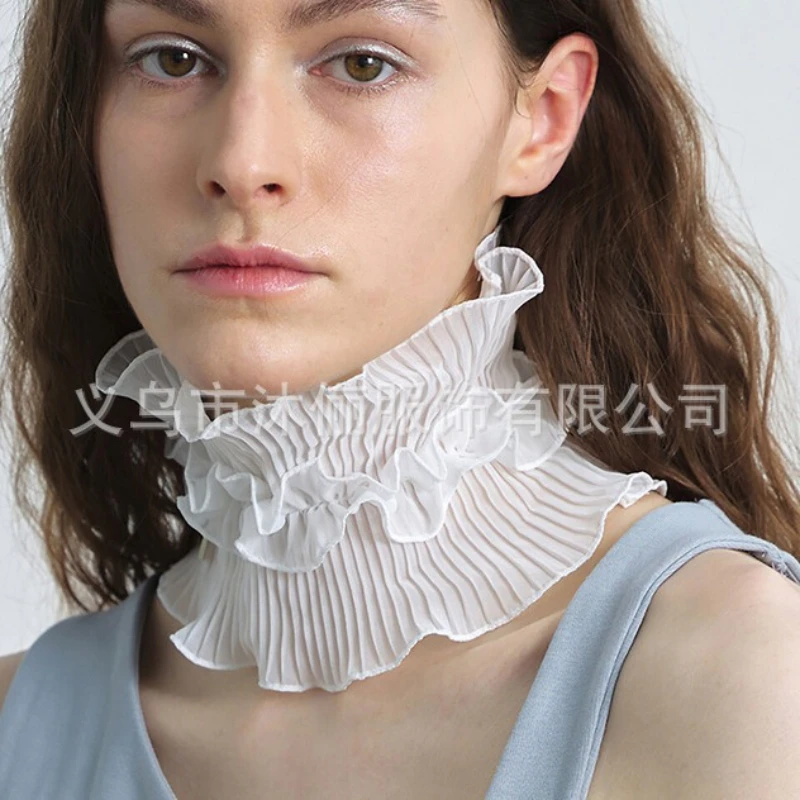 Women's pleated scarf breathable elegance scarf all year round available high collar fake collar
Women's pleated scarf breathable elegance scarf all year round available high collar fake collar