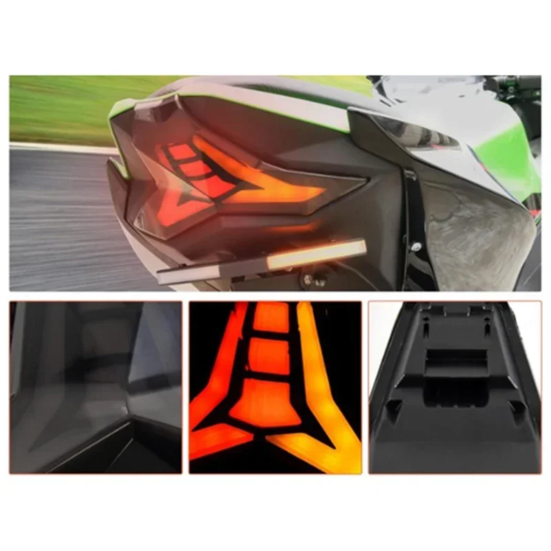For Kawasaki Ninja ZX-10R 2016-2022 ZX-6R 2019-2021 2022 Rear LED Integrated Led Taillight Motorcycle Running Light Turn Signal
For Kawasaki Ninja ZX-10R 2016-2022 ZX-6R 2019-2021 2022 Rear LED Integrated Led Taillight Motorcycle Running Light Turn Signal